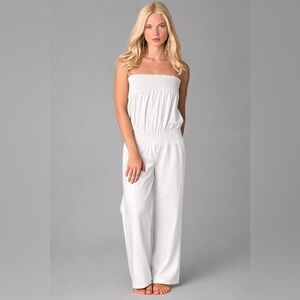 Young Fabulous & Broke Strapless Light Gray Jumpsuit